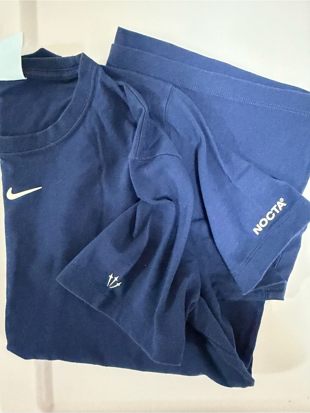 Nike Navy Nocta Short Sleeve Tee with White Logos
